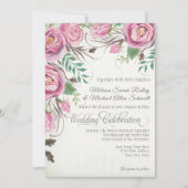 ワイルドエレガントバラフローラサマー秋サー結婚ズ 招待状 (正面)