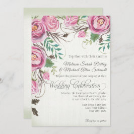 ワイルドエレガントバラフローラサマー秋サー結婚ズ 招待状