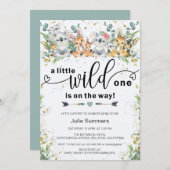 ワイルドエレガントワンブッシュサファリベビーシャワー  招待状 (正面/裏面)