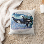 ワイルドオルカアートスロークッション クッション (ブランケット)