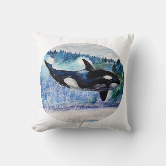 ワイルドオルカアートスロークッション クッション (正面)