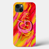 ワイルドオレンジとフシアのアルコールインク Case-Mate iPhoneケース (裏面)