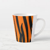 ワイルドオレンジブラックタイガーストライプアニマルプリント カフェラテマグ (右)
