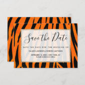 ワイルドオレンジブラックタイガーストライプアニマルプリント セーブザデート (正面/裏面)