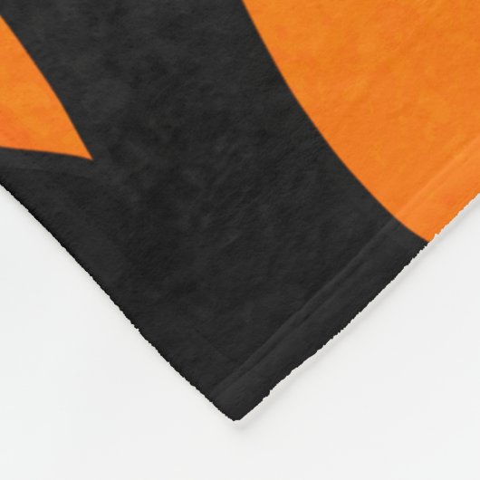 ワイルドオレンジブラックタイガーストライプアニマルプリント フリースブランケット (角)