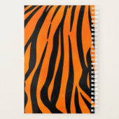 ワイルドオレンジブラックタイガーストライプアニマルプリント プランナー手帳 (裏面)