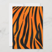 ワイルドオレンジブラックタイガーストライプアニマルプリント 招待状 (裏面)