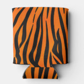ワイルドオレンジブラックタイガーストライプアニマルプリント 缶クーラー (裏面)