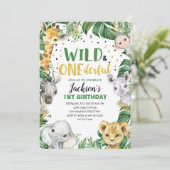 ワイルドオンダーフルなジャングルサファリ1日の誕生日 招待状 (スタンド正面)