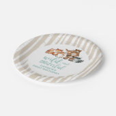 ワイルドオンダーフルウッドランドアニマルファースト誕生日パペ ペーパープレート (アングル)