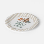 ワイルドオンダーフルウッドランドアニマルファースト誕生日 ペーパープレート (アングル)