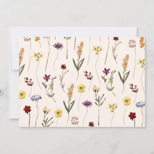 ワイルドオンダーフルワイルドフラワーレインボー誕生日写真 サンキューカード (裏面)