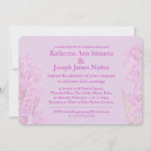 ワイルドオーキッドの水彩画 紫の結婚式招待状 招待状 (裏面)