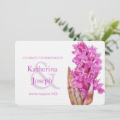 ワイルドオーキッドの水彩画 紫の結婚式招待状 招待状 (スタンド正面)