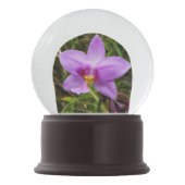 ワイルドオーキッドパープルトロピカルフラワー スノーグローブ (正面)