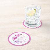 ワイルドオーキッドフラワーフラワーフラワーズ50誕生日コースター ラウンドペーパーコースター (インサイチュ)