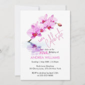 ワイルドオーキッドフラワーブロッサムズ 50歳の誕生日 招待状 (正面)