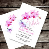 ワイルドオーキッドフラワーブロッサムズ 50歳の誕生日 招待状