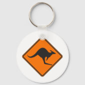 ワイルドオーストラリアカンガルーマルスパイアルロウシルエット キーホルダー (正面)