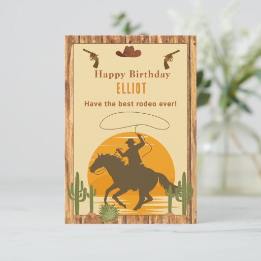 ワイルドカウボーイウェスタンハッピーバースデー カード (スタンド正面)