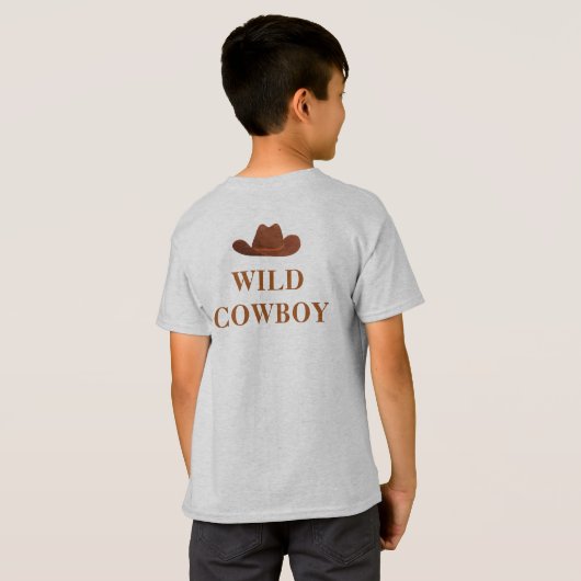 ワイルドカウボーイ西部の少年 Tシャツ (裏面フル)