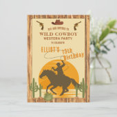 ワイルドカウボーイ西部の誕生日 招待状 (スタンド正面)