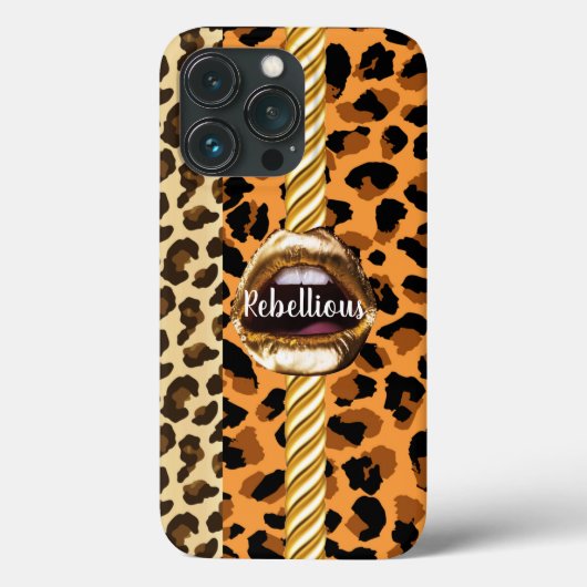 ワイルドカスタム金ゴールドチックリップギフト美しいガーリー Case-Mate iPhoneケース (裏面)