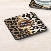 ワイルドカスタム金ゴールドリップギフトデコガーリールかわいいメイク コースター (左側)