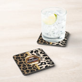 ワイルドカスタム金ゴールドリップギフトデコガーリールかわいいメイク コースター (右側)