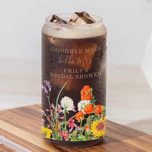 ワイルドカラフルフラワーカントリーフローラお別れ恋しく思さん ガラス缶