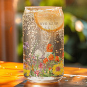 ワイルドカラフルフラワーカントリーフローラお別れ恋しく思さん ガラス缶