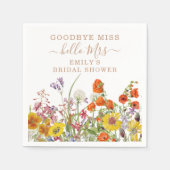 ワイルドカラフルフラワーカントリーフローラお別れ恋しく思さん スタンダードカクテルナプキン (正面)