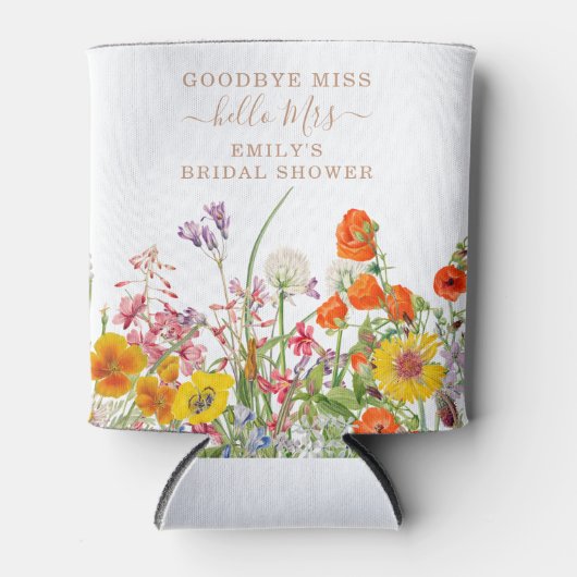 ワイルドカラフルフラワーカントリーフローラお別れ恋しく思さん 缶クーラー (正面)
