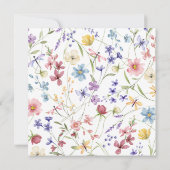 ワイルドカラフルフラワーズリース夏ブライダルシャワー 招待状 (裏面)