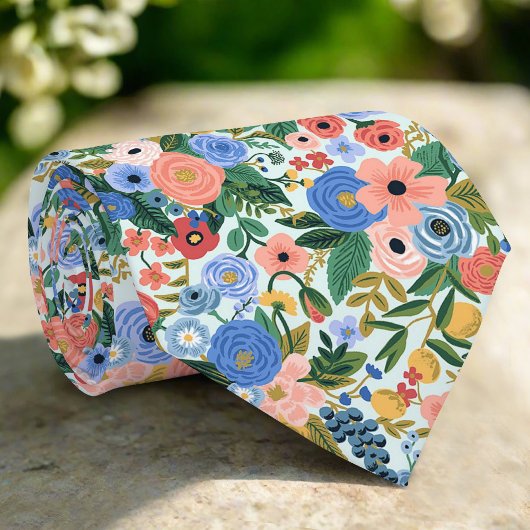 ワイルドカラフルフローラウォーターカラー自然ガーデン ネクタイ