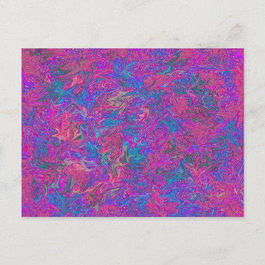 ワイルドカラー抽象芸術アートピンク数々のとカラー ポストカード (正面)