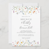 ワイルドカラー数々のフローラブランチバブリーブライダルシャワー 招待状 (正面)