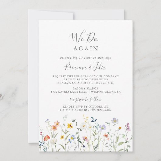 ワイルドカラー数々のフローラ再び誓いを立てる 招待状 (正面)