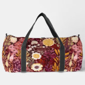 ワイルドカントリーの花のパタパーソナライズされたーン名 ダッフルバッグ (正面)