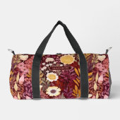 ワイルドカントリーの花のパタパーソナライズされたーン名 ダッフルバッグ (正面)