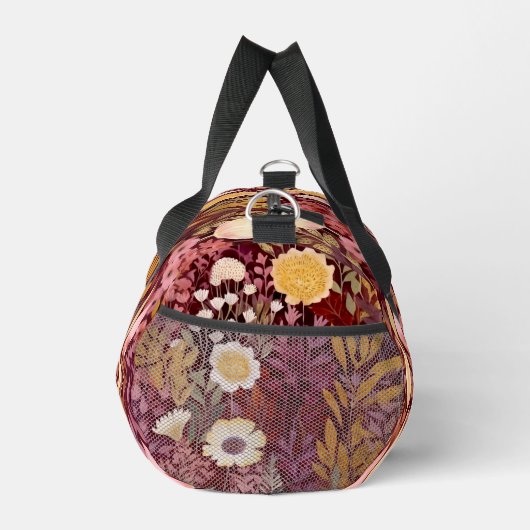 ワイルドカントリーの花のパタパーソナライズされたーン名 ダッフルバッグ (右)