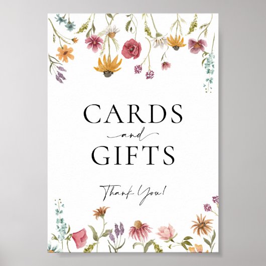 ワイルドカードと結婚ギフトのサイン ポスター (正面)