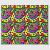 ワイルドカーポップ・アートのブアート60sパターン ラッピングペーパー (フラット)