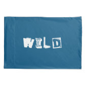 ワイルドガイ – 黒、白、青のスケッチ男 枕カバー (裏面)