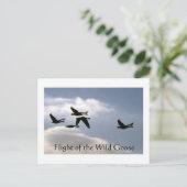 ワイルドガチョウのフライト – 破れた端のはがき ポストカード (スタンド正面)