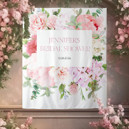 ワイルドガーデンウォーターカラーブライダルシャワーバックドロップ タペストリー