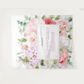 ワイルドガーデンウォーターカラーブライダルシャワーバックドロップ タペストリー (正面(横))