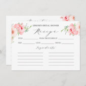 ワイルドガーデンダリアブライダルシャワーゲームレシピ (正面/裏面)