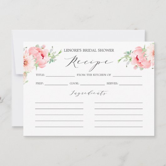 ワイルドガーデンダリアブライダルシャワーゲームレシピ (正面)