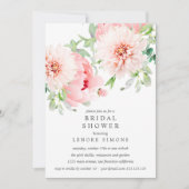 ワイルドガーデンダリアブーケブライダルシャワー結婚ズ 招待状 (正面)